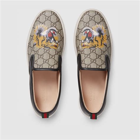 gucci tiger shoes slip on|gucci denim slip on.